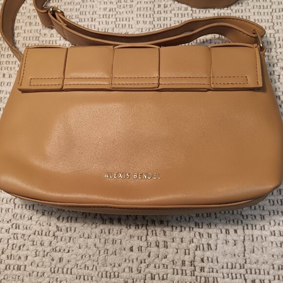 Alexis Bendel women's caramel color woven front flap shoulder purse - Picture 6 of 16